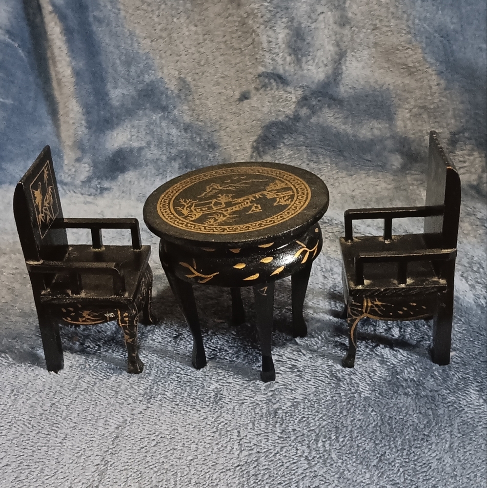 Vintage Chinese Miniature doll furniture set